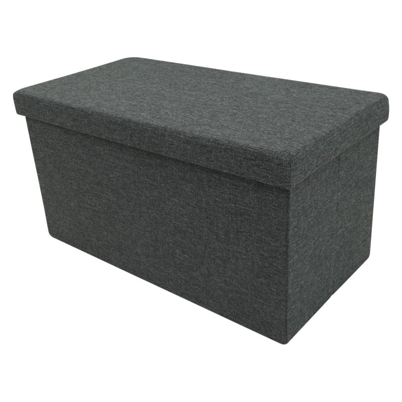 Set di 4 cassapanche pieghevoli tessuto grigio 77x40x40cm moderne