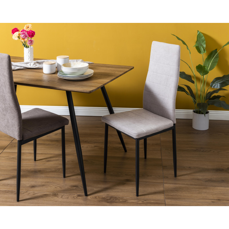 Set di 6 sedie Dahlia tessuto tortora 42x51x98,5cm moderne casa