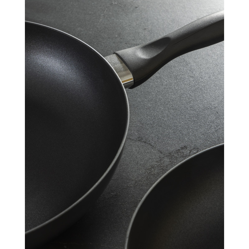 Set di 6 padelle alluminio cm28 grigio fondo induzione cucina