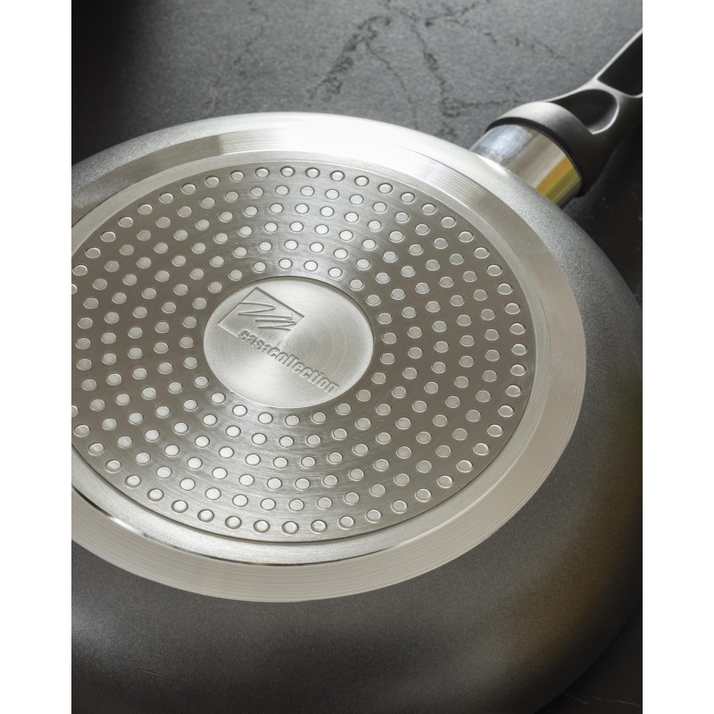 Set di 6 padelle alluminio cm28 grigio fondo induzione cucina