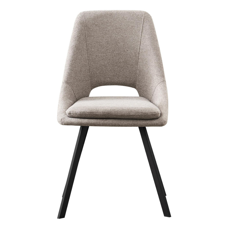 Set di 2 sedie Miranda tessuto beige gambe nere 56x48x85,5cm