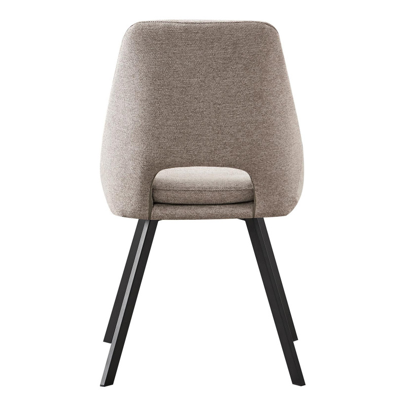 Set di 2 sedie Miranda tessuto beige gambe nere 56x48x85,5cm