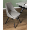 Set di 2 sedie Miranda tessuto beige gambe nere 56x48x85,5cm