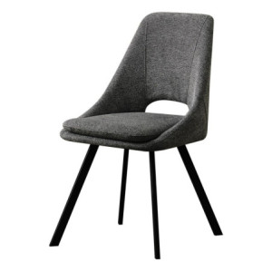 Set di 2 Sedie In Tessuto Vde Sc Miranda Gambe In Metallo Nere Dimensione 56x48x85,50cm