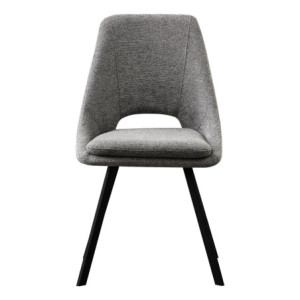 Zoom Set di 2 Sedie In Tessuto Grigio Miranda Gambe In Metallo Nere Dimensione 56x48x85,50cm