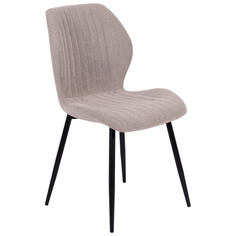 Set di 4 Sedie Jole In Tessuto Beige Gambe In Metallo Nere Dimensione 47x58x85cm