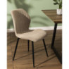 Set di 4 Sedie Jole In Tessuto Beige Gambe In Metallo Nere Dimensione 47x58x85cm