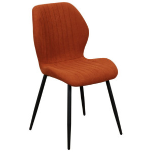 Set di 4 Sedie Jole In Tessuto Terracotta Gambe In Metallo Nere Dimensione 47x58x85cm