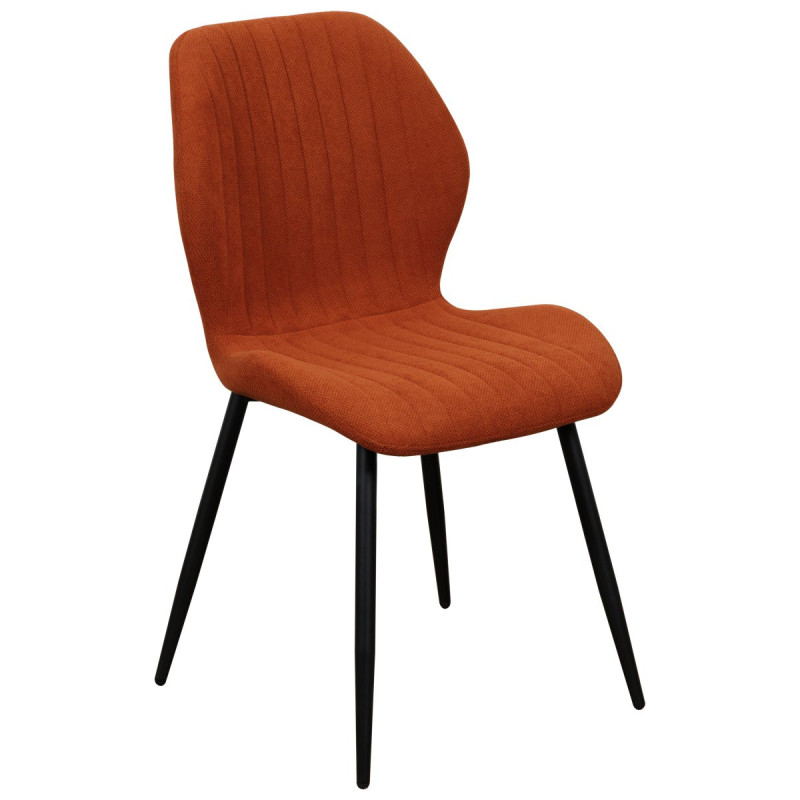 Set di 4 Sedie Jole In Tessuto Terracotta Gambe In Metallo Nere Dimensione 47x58x85cm