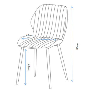 Zoom Set di 4 Sedie Jole In Tessuto Grigio Gambe In Metallo Nere Dimensione 47x58x85cm