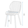 Set di 4 sedie Jole tessuto grigio gambe nere 47x58x85cm moderne