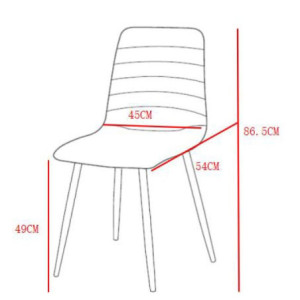 Zoom Set di 4 Sedie Livia In Tessuto Tortora Chiaro Gambe Nere Dimensione : 45x52 5x88 Cm