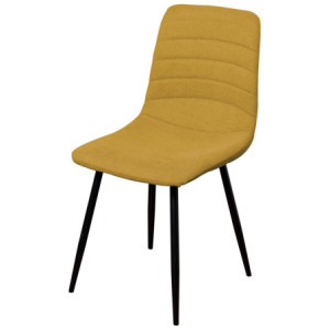 Set di 4 sedie Livia tessuto senape gambe nere moderne