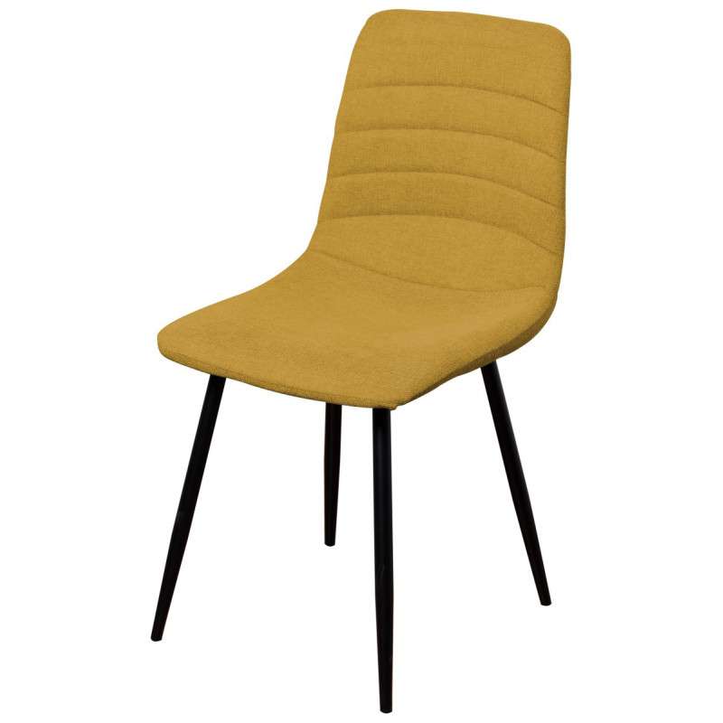 Set di 4 sedie Livia tessuto senape gambe nere moderne
