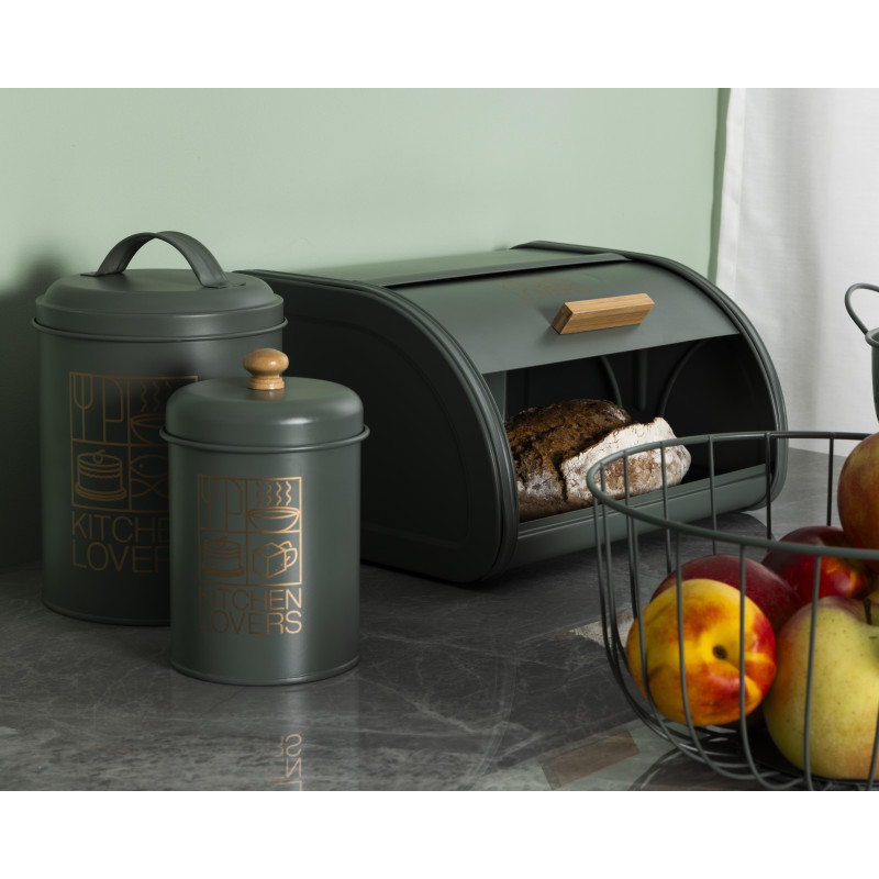 Set di 6 barattoli Green Metal latta decorata oro 1000ml cucina