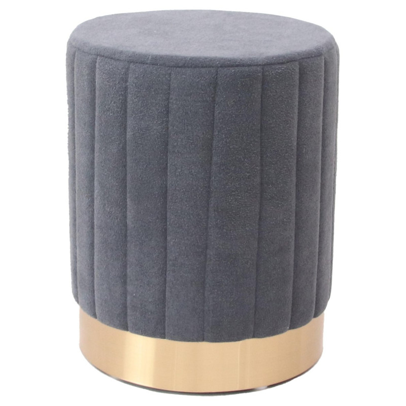 Set di 2 pouf Nadya velluto grigio scuro 31x31x38cm salotto moderno