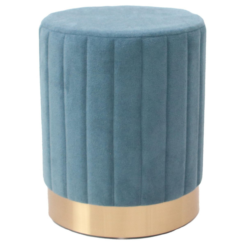 Set di 2 pouf Nadya velluto blu ottanio 31x31x38cm salotto moderno