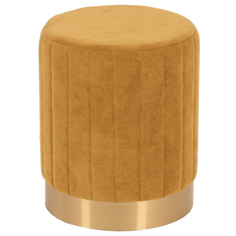 Set di 2 pouf Nadya velluto ocra 31x31x38cm salotto moderno