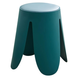 Set di 6 Sgabelli Johnny In Pp+pu Blu Ottanio Ø 45x H45 Cm