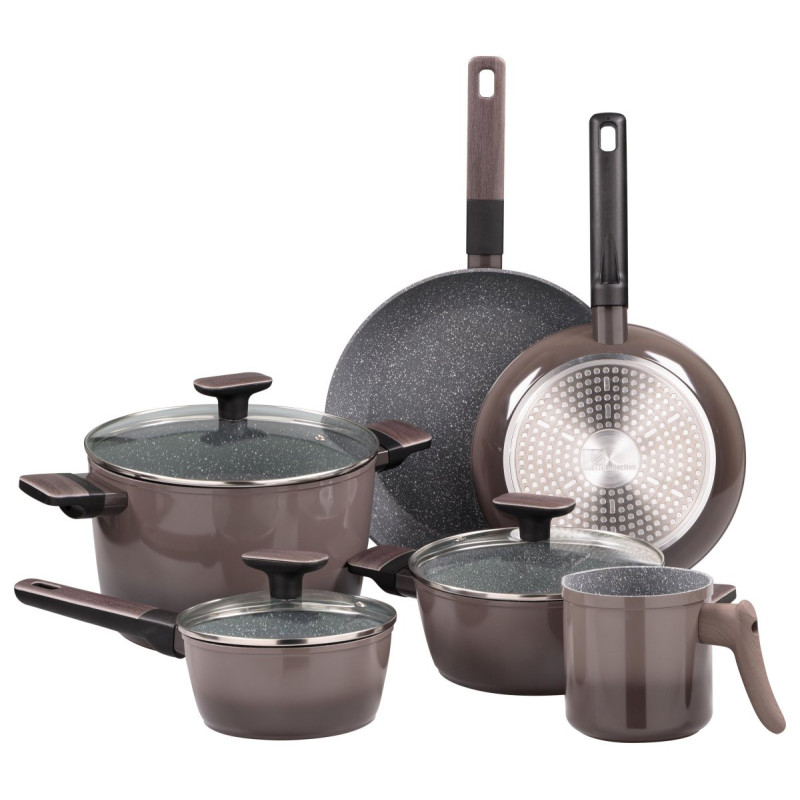 Set di 2 batterie 11pz Gradient alluminio induzione cucina moderna