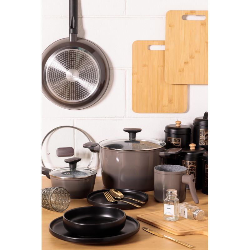 Set di 2 batterie 11pz Gradient alluminio induzione cucina moderna