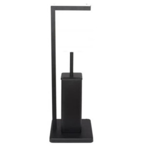 Set di 4 Piantena Portarotolo Musa Nero Con Scopino Wc