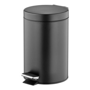Set di 6 Porta Rifiuti A Pedale 3lit Nero Con Chiusura Soft