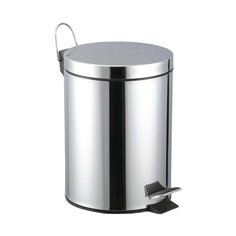 Set di 6 porta rifiuti a pedale 5L acciaio chiusura soft cucina