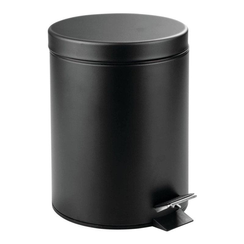 Set di 6 porta rifiuti a pedale 5L nero chiusura soft cucina