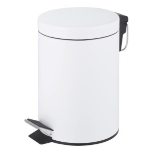 Set di 6 Porta Rifiuti A Pedale 5lit Bianco Con Chiusura Soft