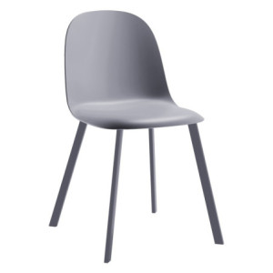 Set di 4 Sedie Mael in PP Grigio Chiaro - Design Moderno