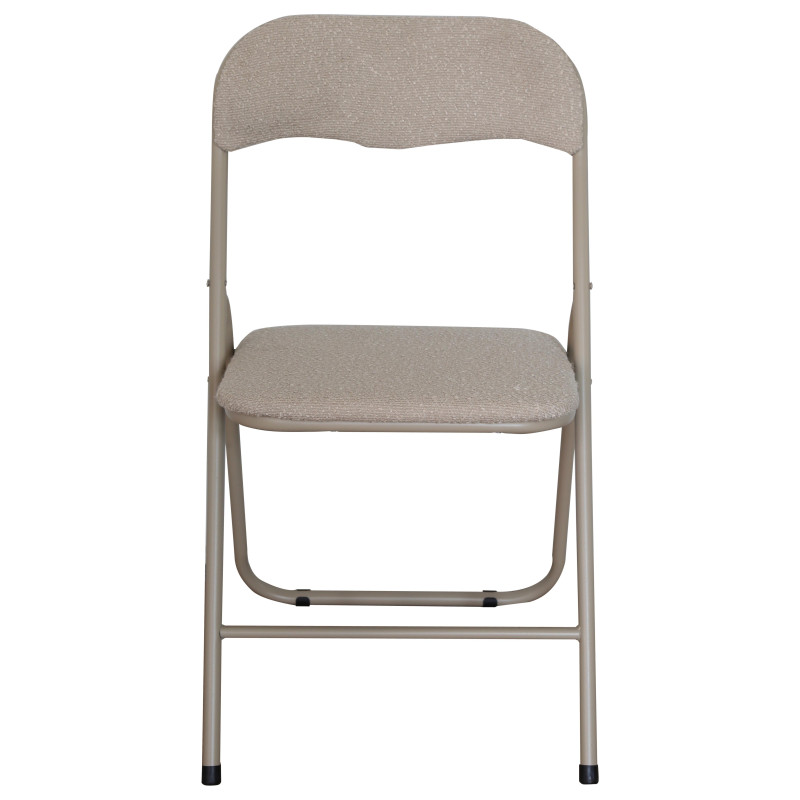 Set di 6 Sedie Pieghevole Solana In Tessuto Boucle' Beige