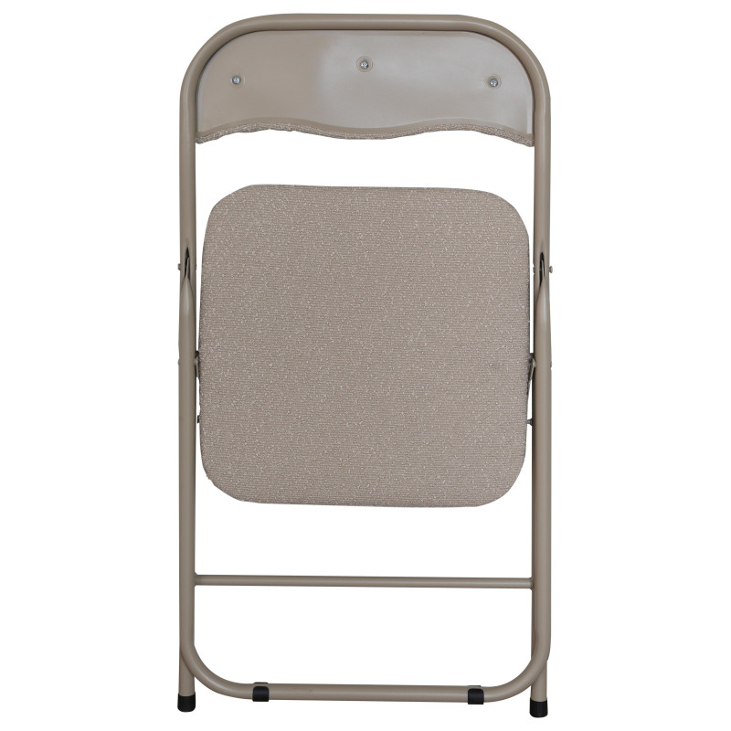 Set di 6 Sedie Pieghevole Solana In Tessuto Boucle' Beige