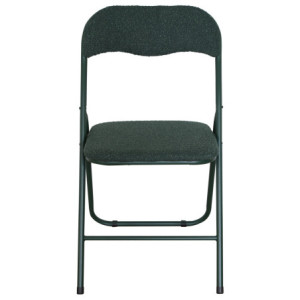 Zoom Set di 6 Sedie Pieghevole Solana In Tessuto Boucle' Verde Scuro