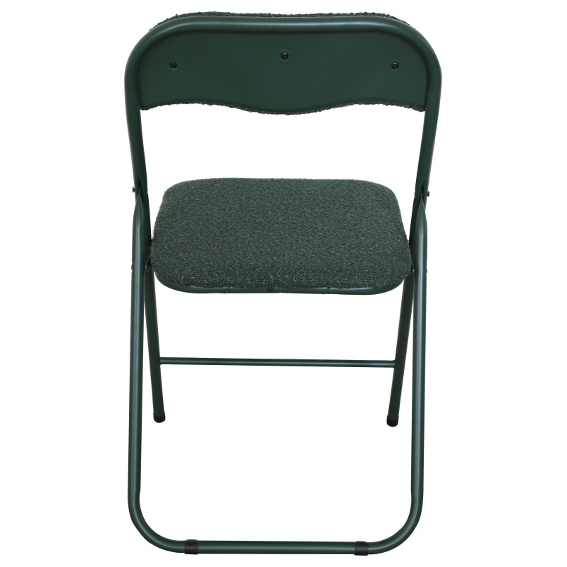 Set di 6 Sedie Pieghevole Solana In Tessuto Boucle' Verde Scuro