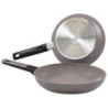 Set di 8 padelle Mood Gray alluminio forgiato 24-28cm induzione