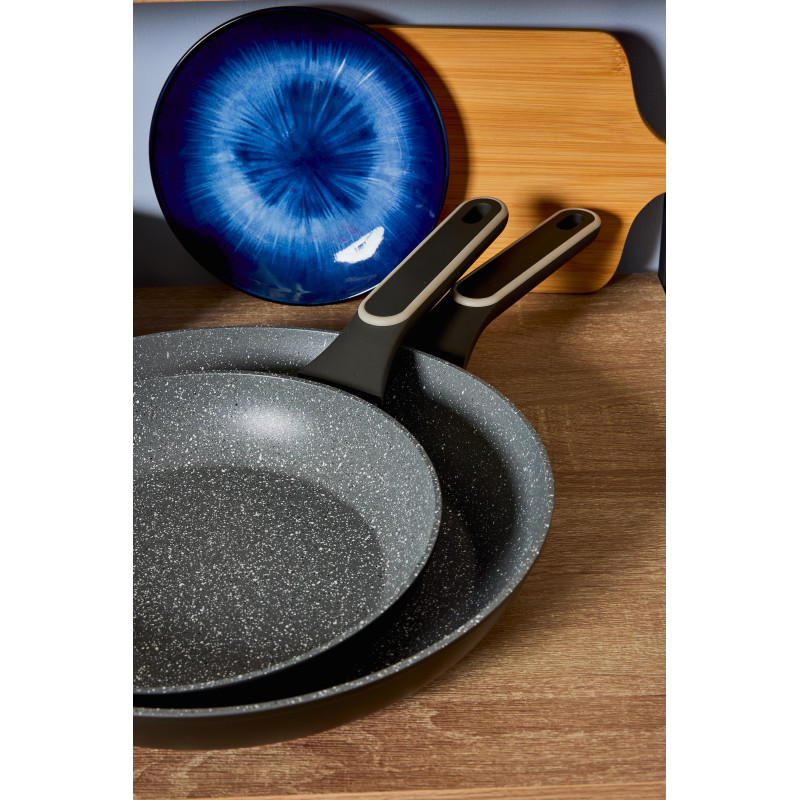 Set di 6 padelle alluminio forgiato 22cm Grit Stone induzione