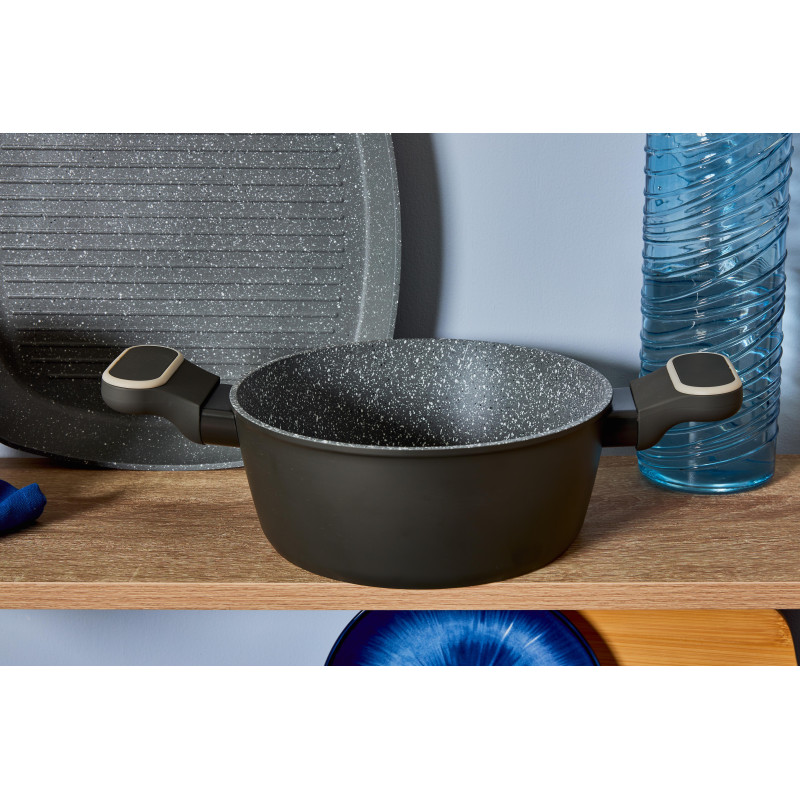 Set di 6 casseruole alluminio forgiato Grit Stone induzione cucina