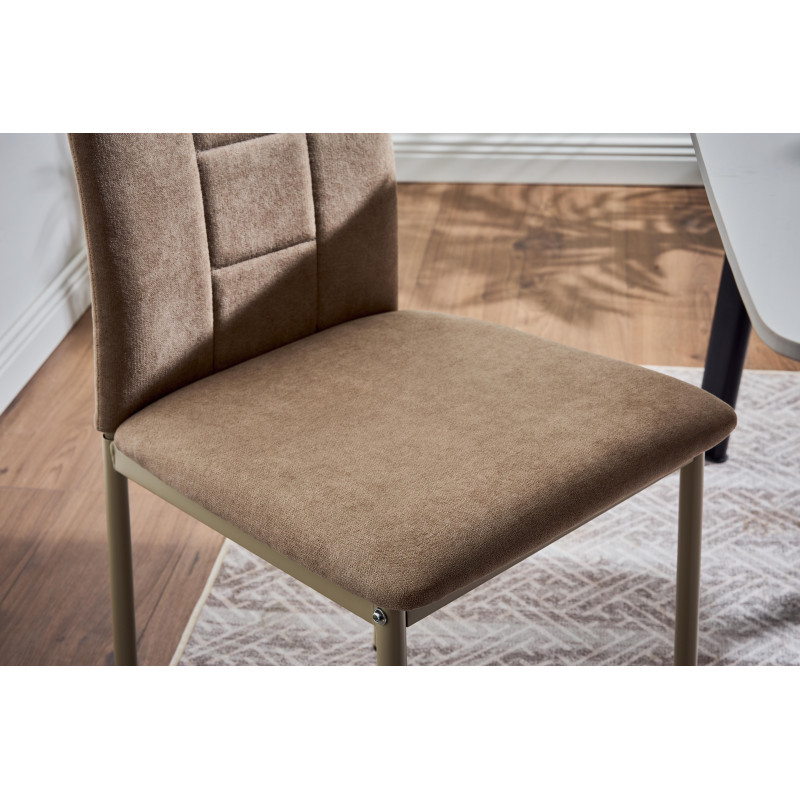 Set di 4 sedie Ellen tessuto sabbia moderne casa living cucina