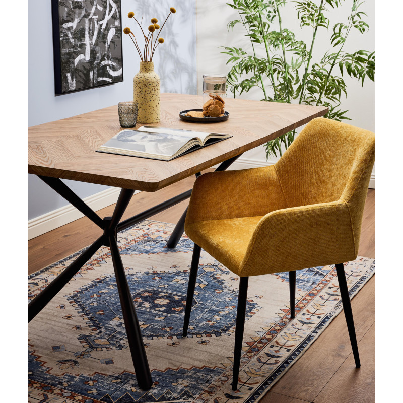Set di 4 poltrone Shirley tessuto ocra moderne casa living