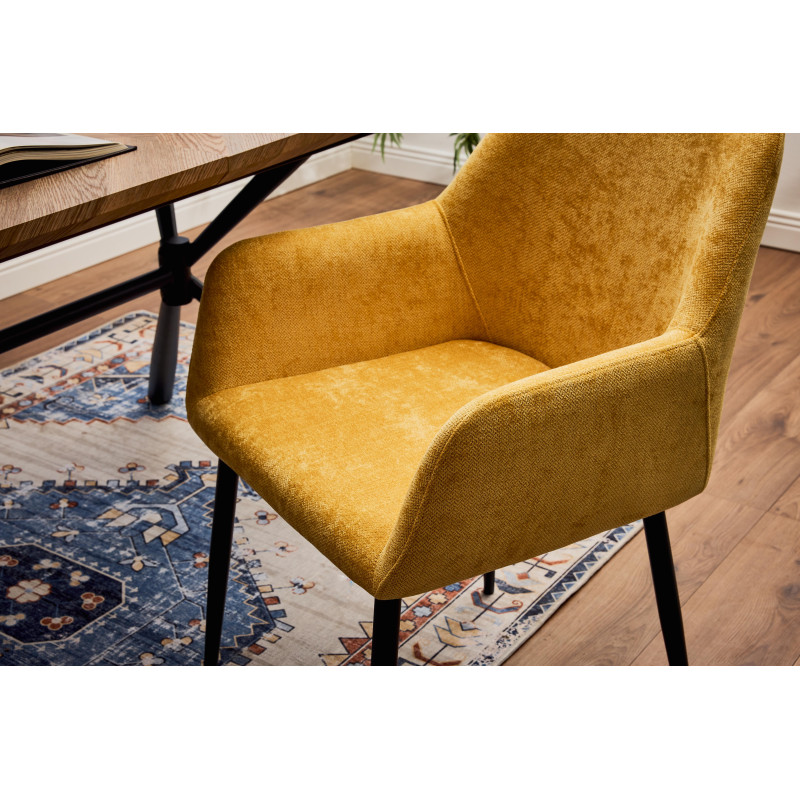 Set di 4 poltrone Shirley tessuto ocra moderne casa living