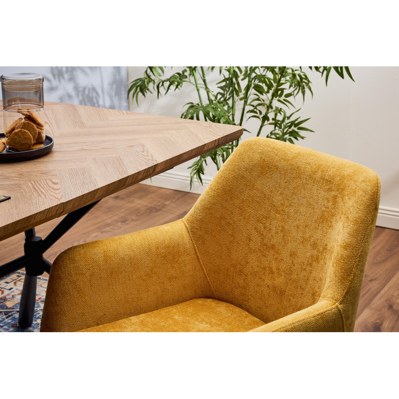 Set di 4 poltrone Shirley tessuto ocra moderne casa living