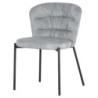 Set di 4 sedie Jackie tessuto grigio gambe nere moderne casa