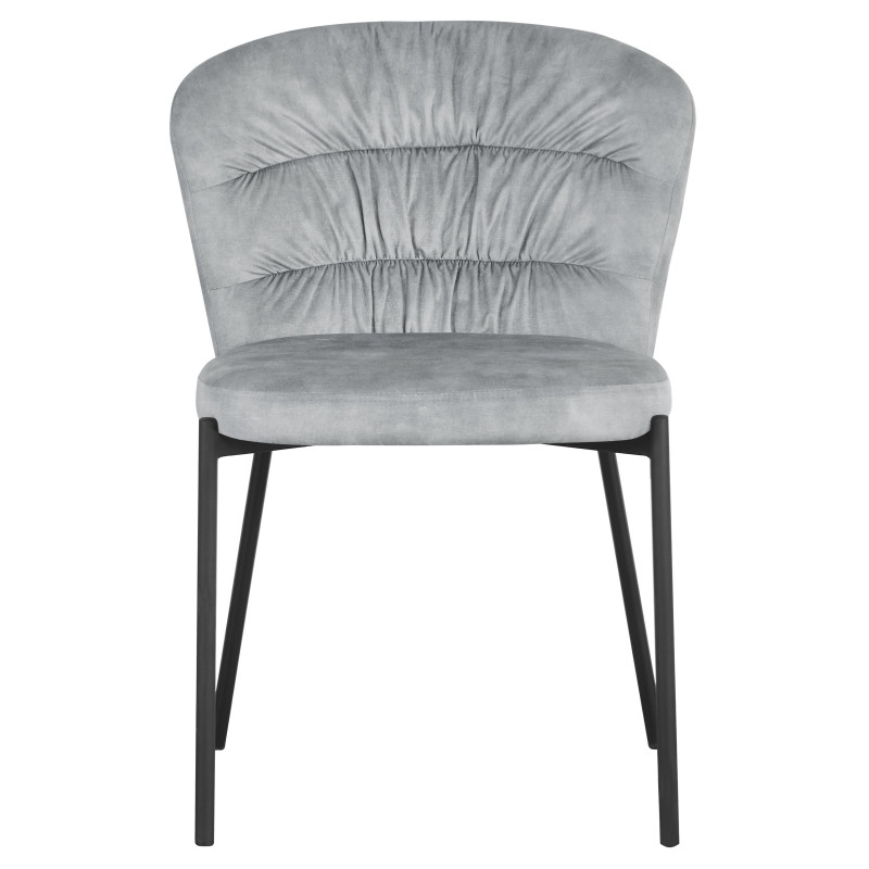 Set di 4 sedie Jackie tessuto grigio gambe nere moderne casa