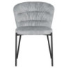 Set di 4 sedie Jackie tessuto grigio gambe nere moderne casa