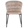 Set di 4 sedie Jackie tessuto beige gambe nere moderne casa