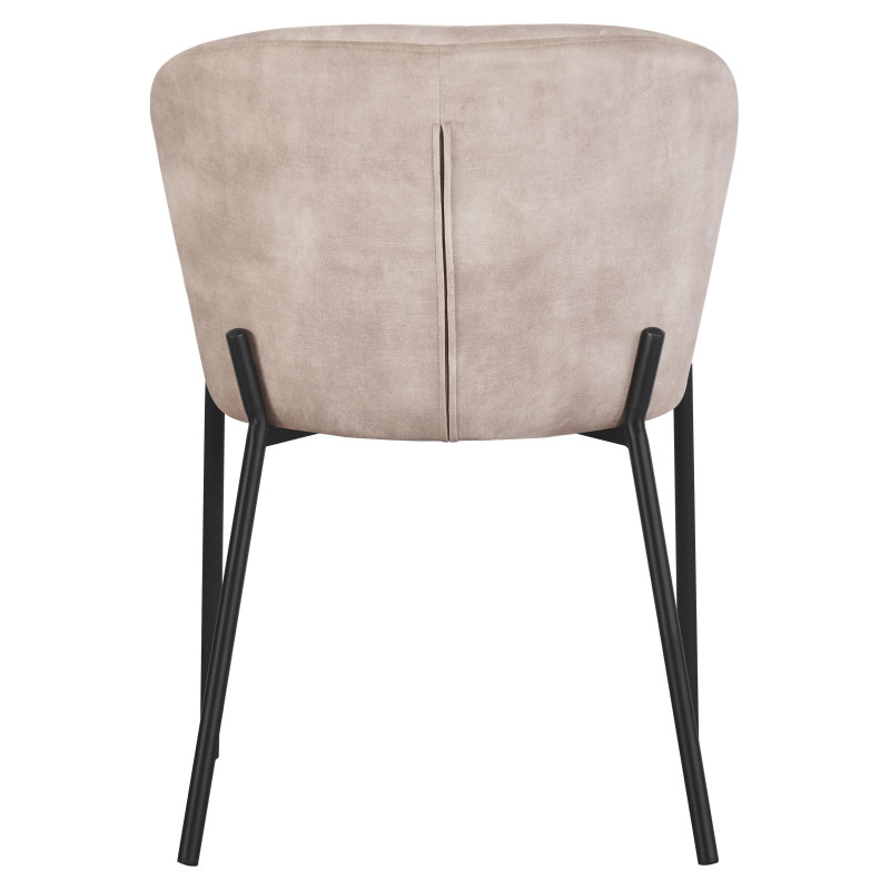 Set di 4 sedie Jackie tessuto beige gambe nere moderne casa