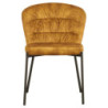 Set di 4 sedie Jackie tessuto ocra gambe nere moderne casa