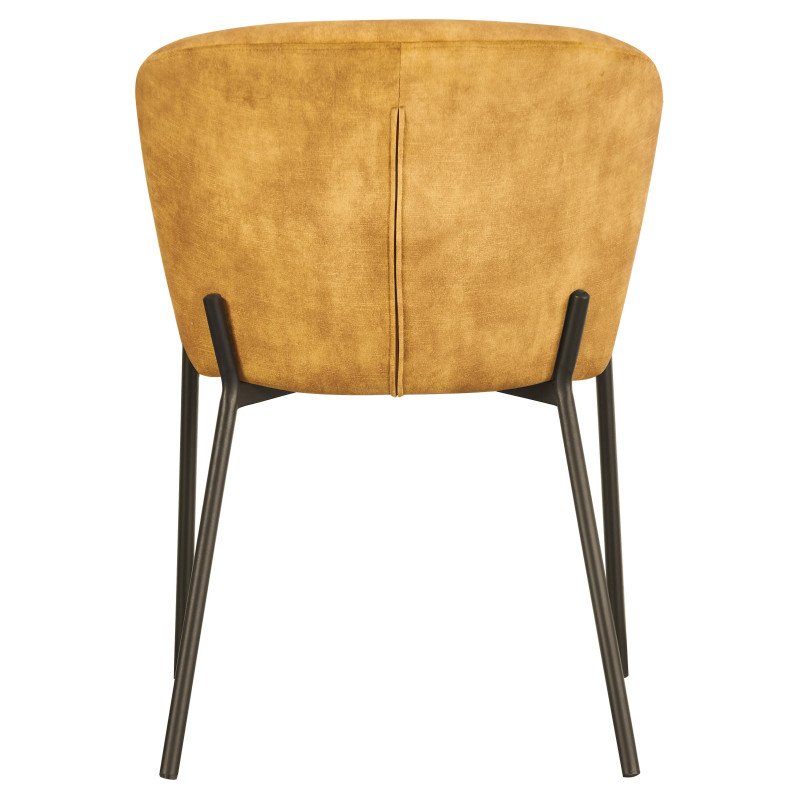 Set di 4 sedie Jackie tessuto ocra gambe nere moderne casa