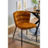 Set di 4 sedie Jackie tessuto ocra gambe nere moderne casa
